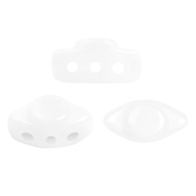 Volos® par Puca® 4x8mm Opaque White 03000 | 3-Hole Czech Beads