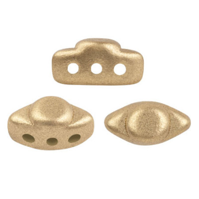 Volos® par Puca® 3-Hole Beads Light Gold Mat 00030/01710 | 4x8mm