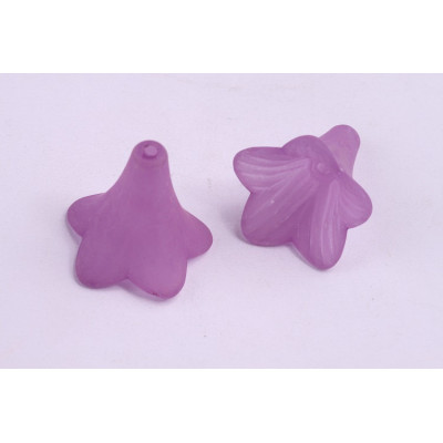 Plastové korálky kvítky fialové 45 (23x21 mm)