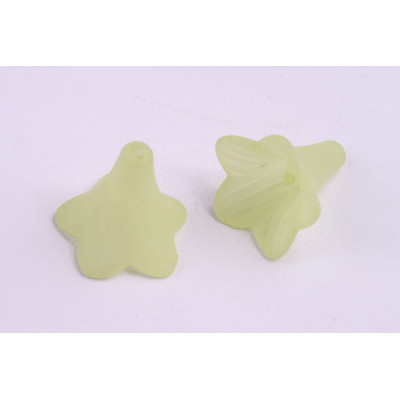 Plastové korálky květy zelené 47 (23x21 mm)