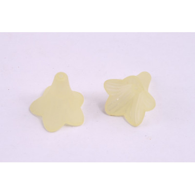 Plastové korálky květy žluté 48 (23x21 mm)