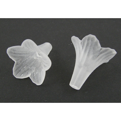 Plastové korálky květy bílé 49 (23x21 mm)