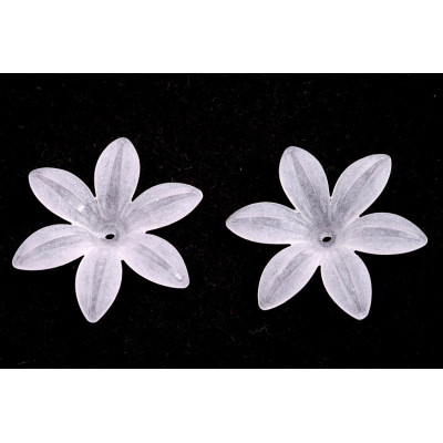 Plastové korálky květ bílý 50 (30x34.5x7 mm)