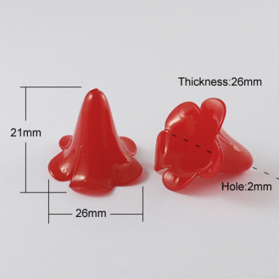 Plastové korálky květ červený 69 (21x26 mm)