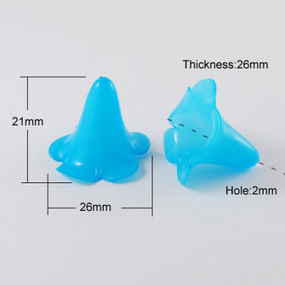 Plastové korálky květ tyrkysový 70 (21x26 mm)