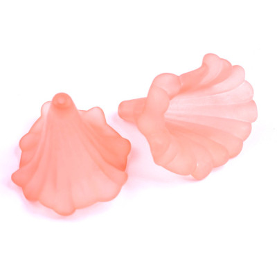 Plastové korálky květ lososový 76 (35x41 mm)