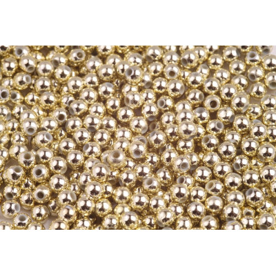 Zlaté třpytivé korálky pro vánoční dekorace 3 mm - 80 ks