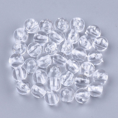 Čiré plastové korálky kuličky – 10 mm, balení 14 ks