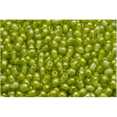 Round Beads 4mm Lime Green Luster 00030-541008 | Czech Glass