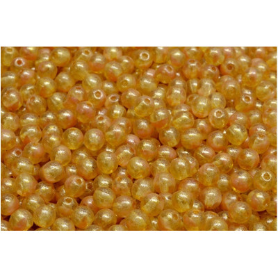 Round Beads 4mm Peach Gold Luster R0742-34302 | Rutkovsky Glass
