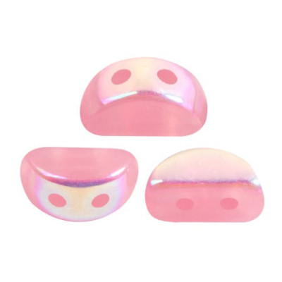 Czech Glass Kos par Puca Beads Light Rose Opal AB 71010/28701