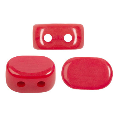 Lipsi par Puca Beads 7x4mm Grenadine Opal 91210 | 2-Hole Czech Glass