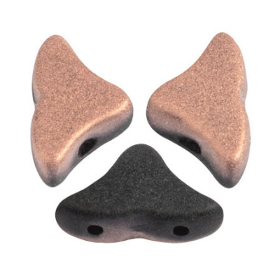 Hélios par Puca Beads Jet Mat Capri Gold 6x10mm | Czech Glass