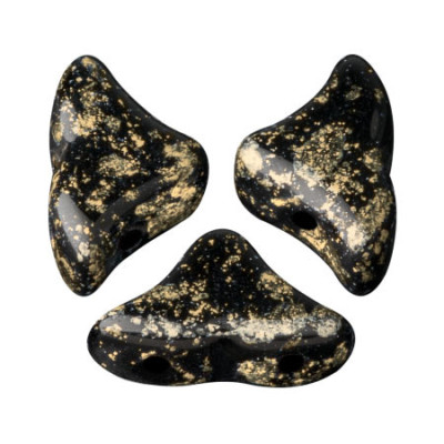 Hélios par Puca 6x10mm Jet Splash 23980/94401 | Czech Glass Beads