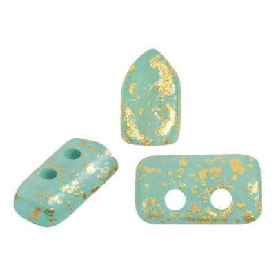 Piros® par Puca® Teal Mat Splash 61100-84100-94401 | 2-Hole Beads