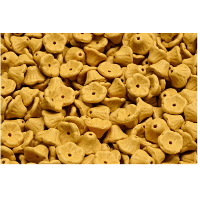 Bell Flower Cup Beads 7x5mm Matte Yellow 22M03 | Czech Glass