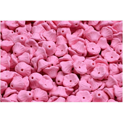 Pink Bell Flower Cup Beads 7x5mm 02010-22M10 | Czech Glass