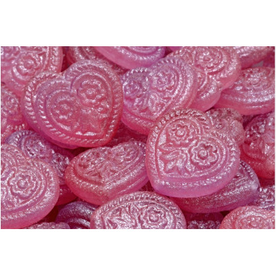 Heart Beads With Flowers 17x17mm No. 5334