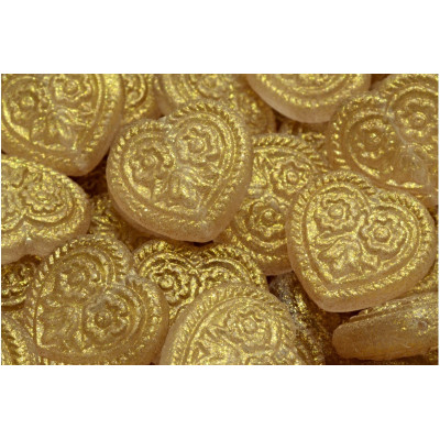 Heart Beads With Flowers 17x17mm No. 5338