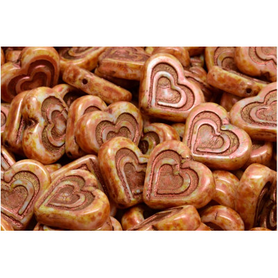 Heart in heart beads no. 2650 (14x16mm)