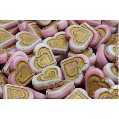 Heart in heart beads no. 2652 (14x16mm)