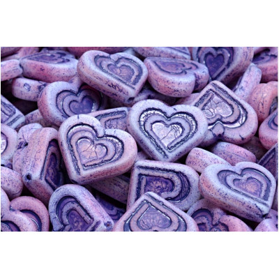 Heart in heart beads no. 2653 (14x16mm)