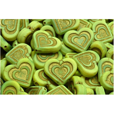 Heart in heart beads no. 2654 (14x16mm)