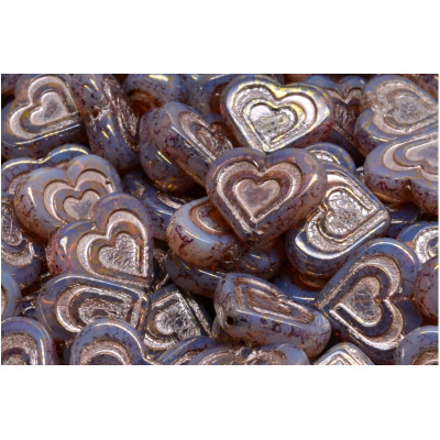 Heart in heart beads no. 2656 (14x16mm)