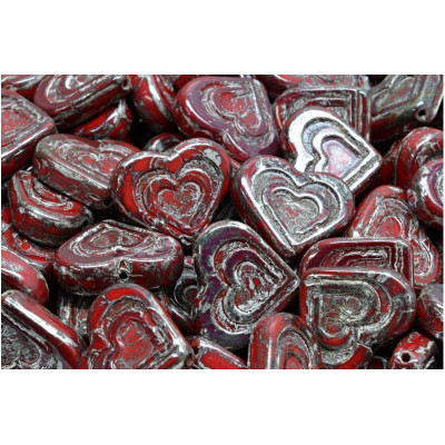 Heart in heart beads no. 2663 (14x16mm)