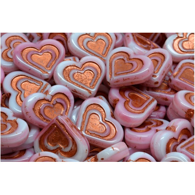 Heart in heart beads no. 2670 (14x16mm)