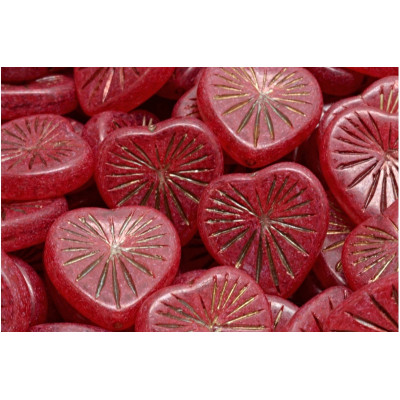 Kiwi Heart beads 18x18mm No. 2387 - 00030/54302/20007