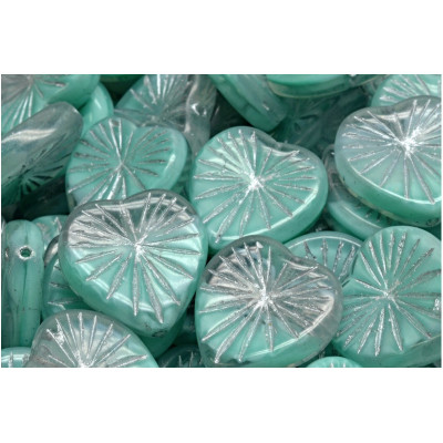 Kiwi Heart beads 18x18mm No. 2389 - 56218/54301