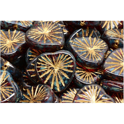 Kiwi Heart beads 18x18mm No. 4747 - 90080-86800-54302