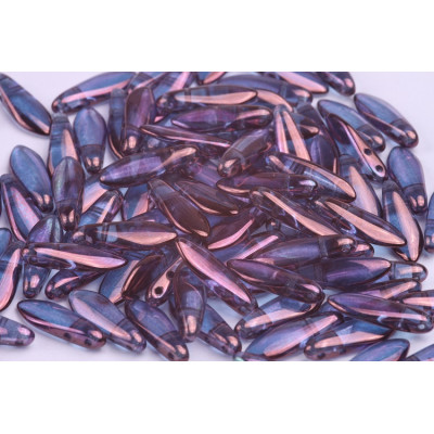 Czech glass two-hole dagger beads 5x16 mm 00030-15726