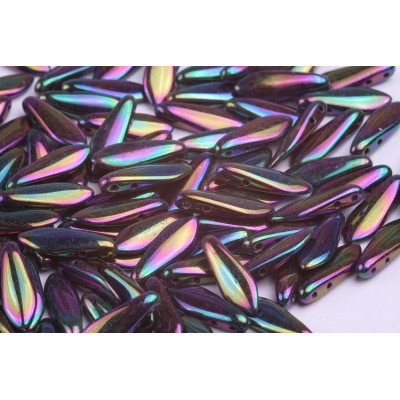Czech glass two-hole dagger beads 5x16 mm 23980-21495