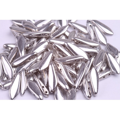 Czech glass two-hole dagger beads 5x16 mm 00030-27000