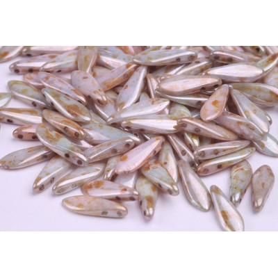 Czech glass two-hole dagger beads 5x16 mm 02010-65455