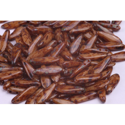 Czech glass two-hole dagger beads 5x16 mm T13050