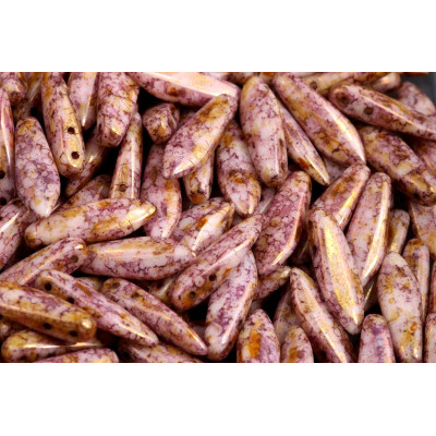 Czech glass two-hole dagger beads 5x16 mm 03000-15695