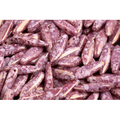 Czech glass two-hole dagger beads 5x16 mm 03000-15496