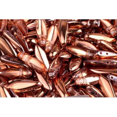 Czech glass two-hole dagger beads 5x16 mm 00030-27101