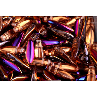 Czech glass two-hole dagger beads 5x16 mm 00030-29500