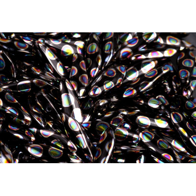 Czech glass two-hole dagger beads 5x16 mm 23980-2810A