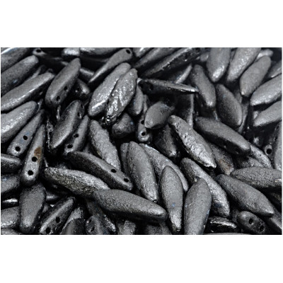 Czech glass two-hole dagger beads 5x16 mm 23980-ETCH