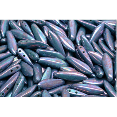 Czech glass two-hole dagger beads 5x16 mm 63130-15001