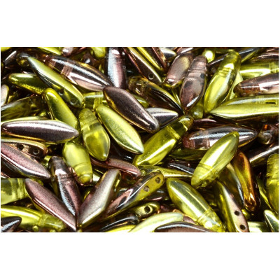 Czech glass two-hole dagger beads 5x16 mm 00030-48208