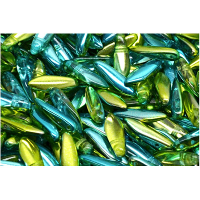 Czech glass two-hole dagger beads 5x16 mm 00030-48210