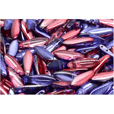 Czech glass two-hole dagger beads 5x16 mm 00030-48214