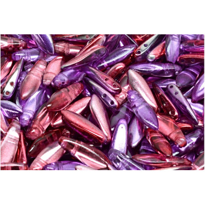 Czech glass two-hole dagger beads 5x16 mm 00030-48220