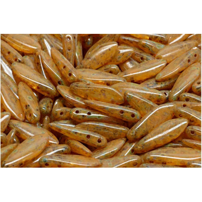 Czech glass two-hole dagger beads 5x16 mm 00030-86800-33302